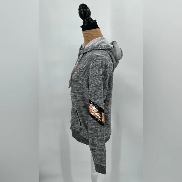 Victoria secret pink sequin logo cozy zip up hoodie M casual everyday campuswear - Picture 2 of 16